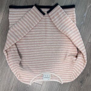 Anthropologie Pink and White Striped Sweater